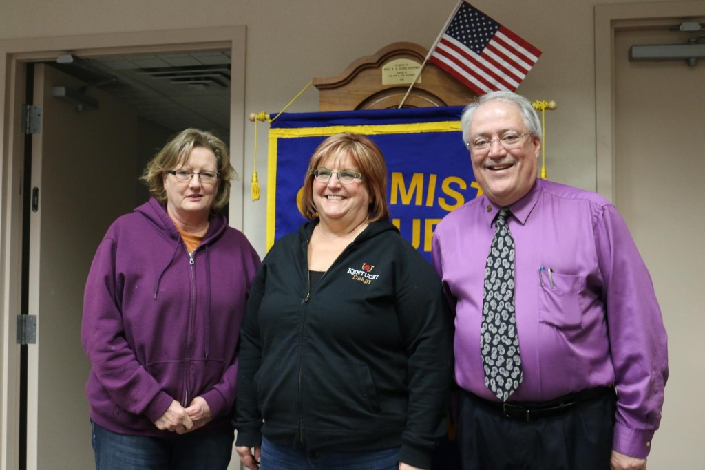 Perry Optimist Club President Dr. Randy McCaulley, right, and Optimist Club Treasurer Jenny Eklund, left, welcomed new  club member Patricia Saulsbury-Snyder of New Media Investment Group.