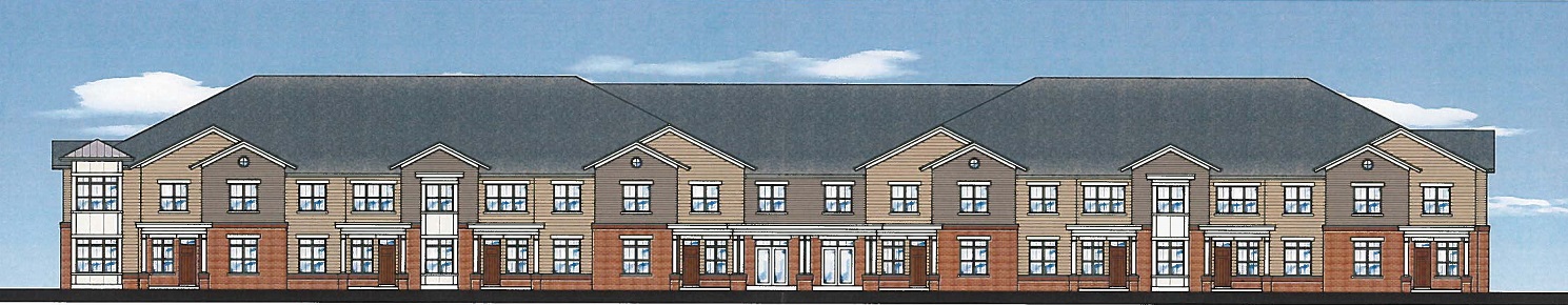 The architect's rendering of the Willis Avenue Apartments, a Bear Development project, shows the north face of the building.