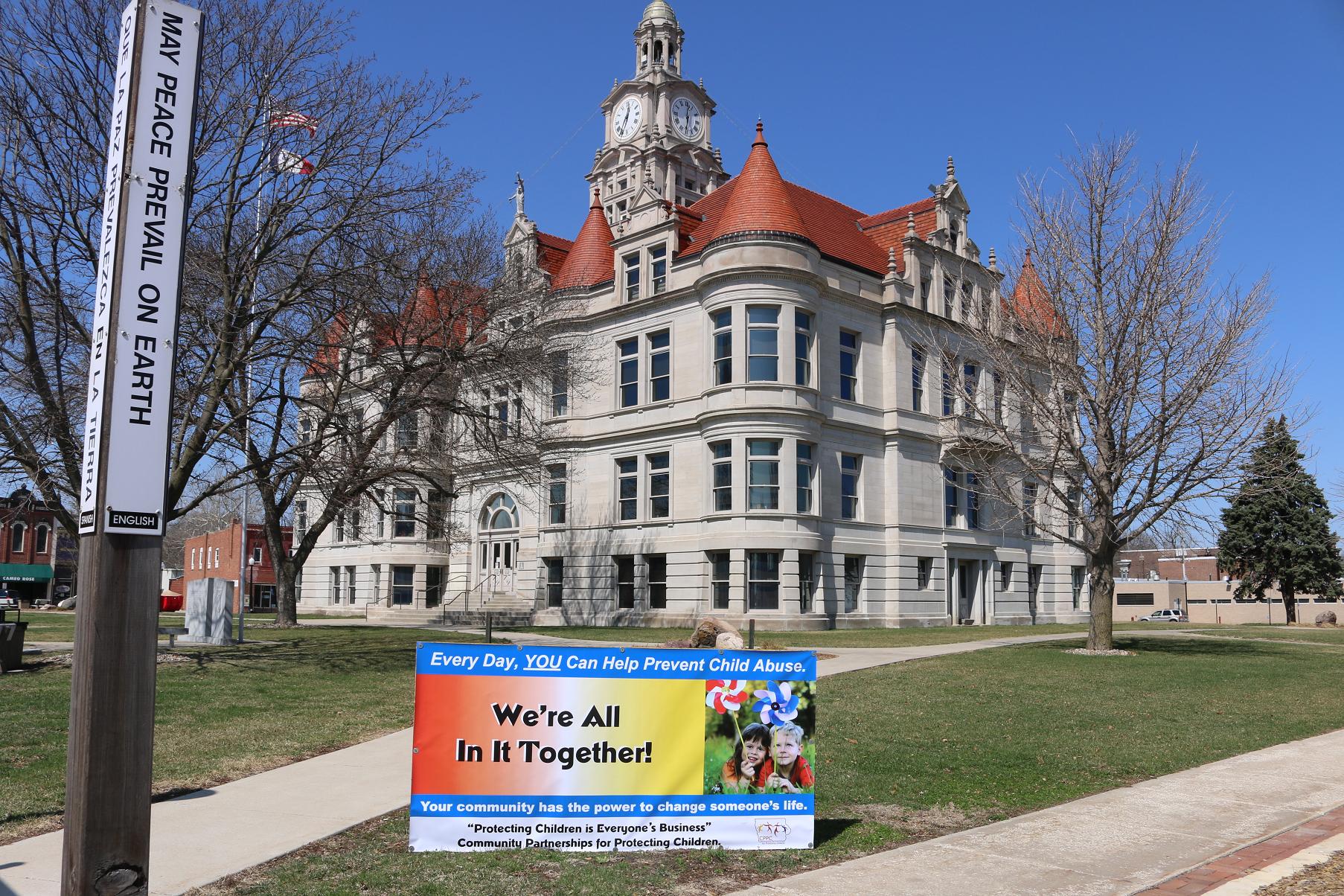 The Dallas County Children’s Advocacy Council is marking April as National Child Abuse Awareness Month with a banner at the southeast corned of the Dallas County Courthouse lawn and other activities.