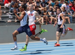 Terence Lewis advanced to Saturday's finals of the 200 dash after winning his preliminary heat Thursday at the state track meet. Lewis posted the third-fastest time by crossing in 22.27 seconds.