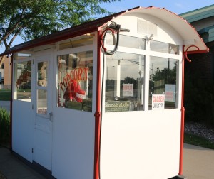 Wilford Roberts of Perry built this replica of Mrs. Council's popcorn stand, which stood 50 years at the intersection of Willis Avenue and Second Street. The original can be seen today at the Dallas County Conservation Board's Forest Park Museum near Perry.