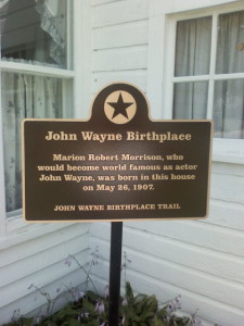 The birthplace of Marion Robert Morrison, better known as John Wayne, is in Winterset.
