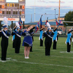 band pregame with flags
