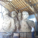 The model in Borglum’s studio.  Note the many differences between the model and the final monument.
