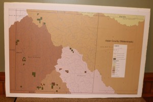 A map showed crop lands in Adair County where manure is applied and, in some cases, over-applied, according to CCI findings.