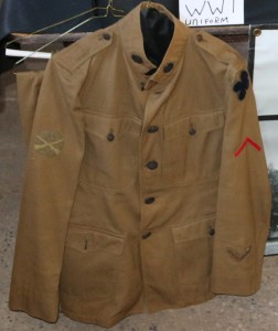 A World War I infantry uniform once work by Jessie Peters of Perry, the father of Cliff Peters of Perry, was recently restored by the Perry Historic Presevation Commission. 