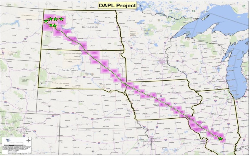 The Iowa Utilities Board approved March 10 construction of the Bakken pipeline, which will cross 18 Iowa counties. Source: Dakota Access LLC
