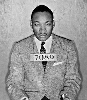 Martin Luther King Jr.'s mugshit from Birmingham Jail, April 1963.