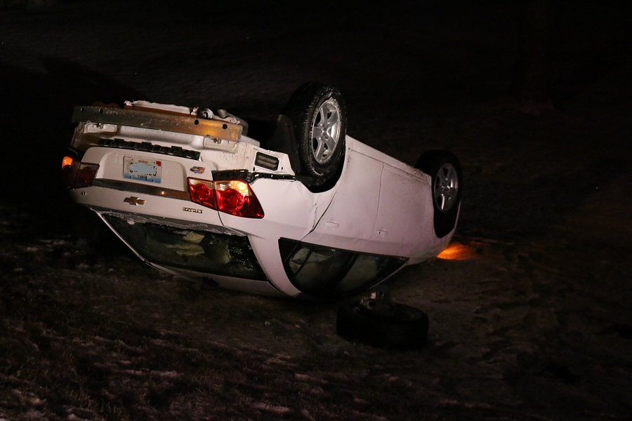 A one-vehicle rollover on the Moran curve brought local medical and law enforcement agencies to the scene Tuesday about 7 p.m. There were no injuries.