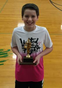 David Roberts won the 12-13 year old boys district hoop shoot competition Saturday.