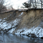 winter bluff over creek