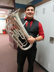 Alonzo Lumbreras earned ratings of 1 in both the 11-12 Euphonium Solo B and 11-12 Trumpet Solo A Saturday at the Perry Band Olympics. Photo submitted.