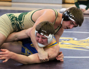 Woodward-Granger's Tanner Vermaas scored an 8-2 win over Humboldt's Nate Kollmorgen in the 182-pound district semifinals in Webster City Saturday.