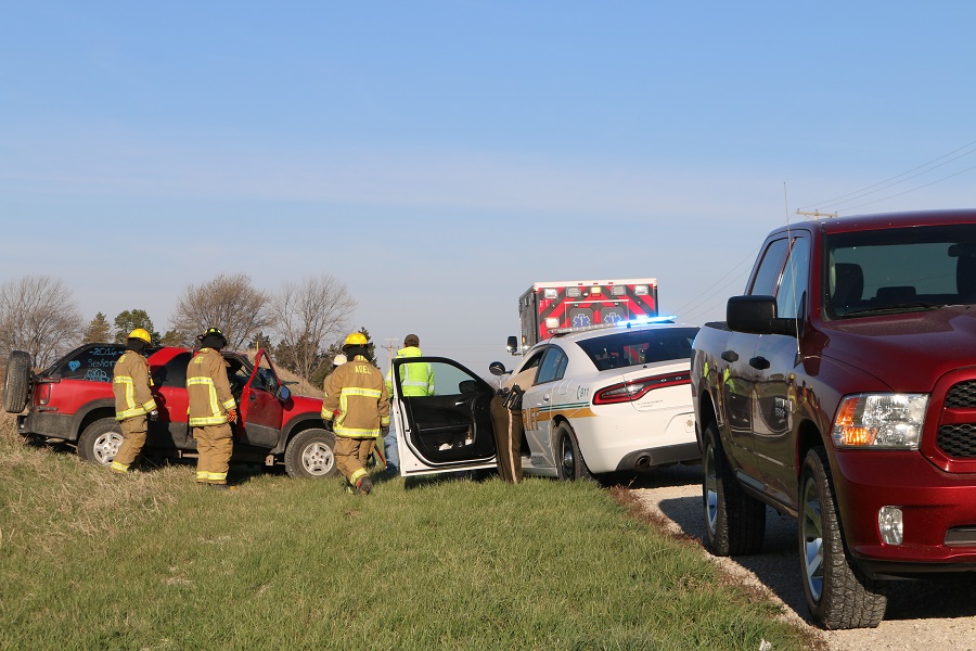 A one-vehicle accident on Iowa Highway 44 east of J Avenue Friday morning brought the Adel Fire Department, Adel First Responders, Dallas County EMS and Dallas County Sheriff's office to the scene. Redfield Fire and Rescue was summoned for mutual aid. The cause of the accident is under investigation.
