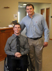 Guest speakers at Sunday's Baccalaureate service were Chris Norton and Kane Seeley (right).