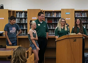 PHS students, from left, Jacob Quijas, Patience Gallivan, Devin Patrick, Sadee Whitfield and T.J. Sheehy reported to the Perry School Board at their July meeting of their experiences at the National Skills USA Conference in Louisville, Kentucky in June.