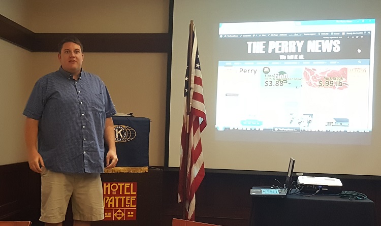 Mount Olivet Lutheran Church Pastor Jeremy Winter shared details of this year's Rock the Block plans with his fellow Perry Lions Club members Tuesday over lunch at the Hotel Pattee.