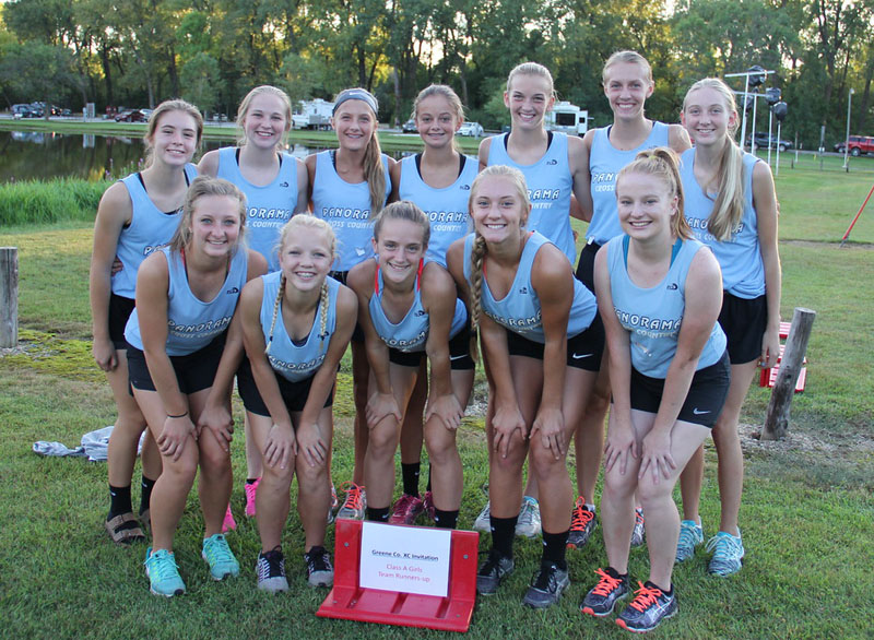 The Panorama girls cross country team was the runner-up Thursday in the Class A race at the Greene County Invitational. Photo courtesy Eileen Nordquist.