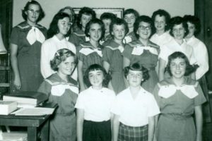 Members of the 1960 Sugar Grove Sunshine 4-H Club included, front row, from left, Susan Wagner, Joan Miles, Sharon Rittgers and Linda Jenkins; middle row from left, Billie Dicke, Esther Miles, Ardelis Brewer, Jean Jochens and Marcia Chambers; back row from left, Sara Garwick, Mary Estle, Rosemarie Row, Ruth Laughman, Sheryl Gift, Linda Sears and Barb Chambers.