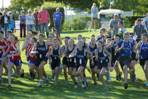 The middle school two-mile race was run as a co-ed event. Photo courtesy Eileen Nordquist.