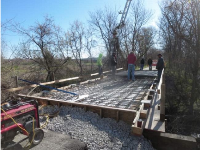 Bridge repairs are ongoing on the Raccoon River Valley Trail at G Avenue. Photo courtesy Dallas County Conservation Board